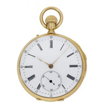Swiss 18 carat gold exquisite watch with repeater Circa 1868