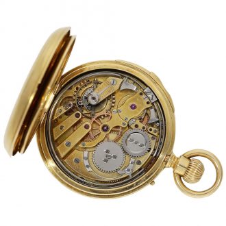 Swiss 18 carat gold exquisite watch with repeater Circa 1868