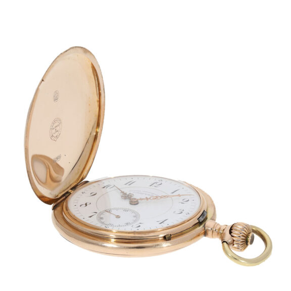 German 14 carat gold full hunter cased pocket watch Circa 1906 German 14 carat gold full hunter cased pocket watch Circa 1906
