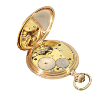 German 14 carat gold full hunter cased pocket watch Circa 1906