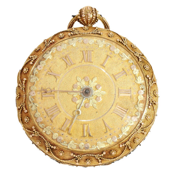 Rare Swiss gold pocket watch with cobweb decoration Circa 1820