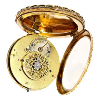 Rare Swiss gold pocket watch with cobweb decoration Circa 1820