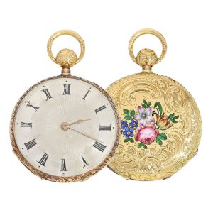 Swiss rare repeating gold/enamel miniature Lepine Circa 1830