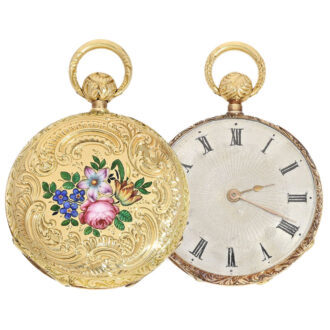 Swiss rare repeating gold/enamel miniature Lepine Circa 1830