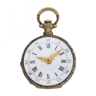 French pendant watch with stone case and diamond setting Circa 1830 French pendant watch with stone case and diamond setting Circa 1830