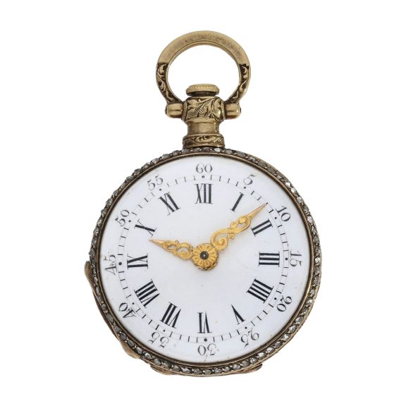 French pendant watch with stone case and diamond setting Circa 1830 French pendant watch with stone case and diamond setting Circa 1830