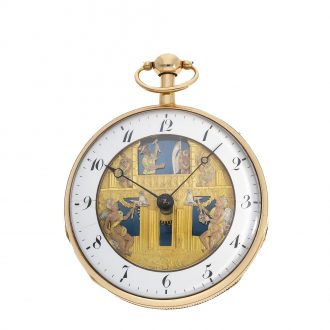 Swiss 18 carat gold watch with four automata Circa 1820
