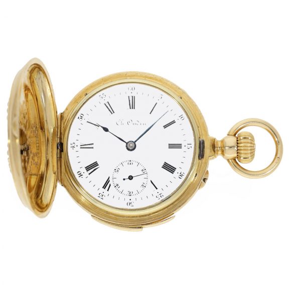 French 18 carat gold exquisite à goutte watch with repeater Circa 1875