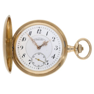 German 14 carat gold hunter case lever watch Circa 1913