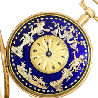 Austrian gilt silver repousse verge pocket watch Circa 1815