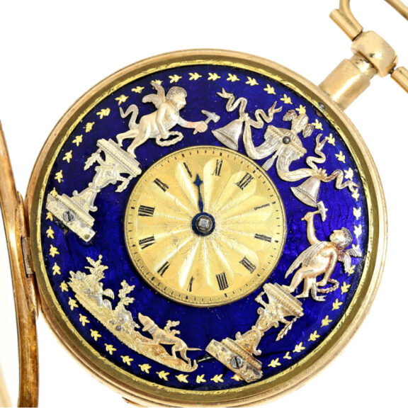 Austrian gilt silver repousse verge pocket watch Circa 1815 Austrian gilt silver repousse verge pocket watch Circa 1815