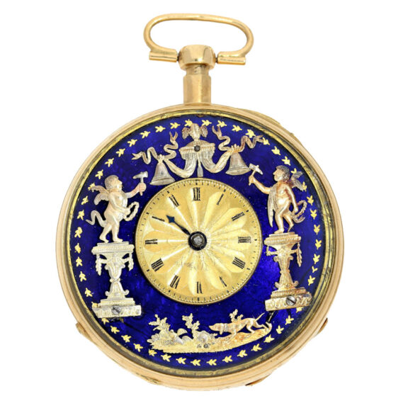 Austrian gilt silver repousse verge pocket watch Circa 1815