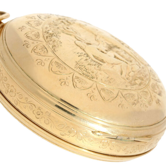 Austrian gilt silver repousse verge pocket watch Circa 1815 Austrian gilt silver repousse verge pocket watch Circa 1815