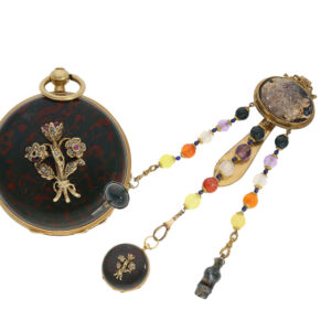 Magnificent French gold miniature Lépine with jasper Circa 1840