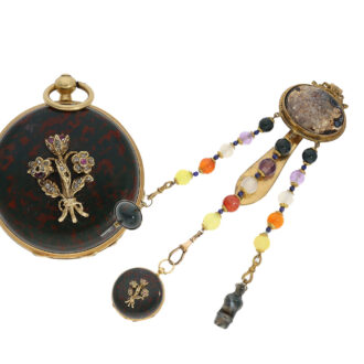 Magnificent French gold miniature Lépine with jasper Circa 1840