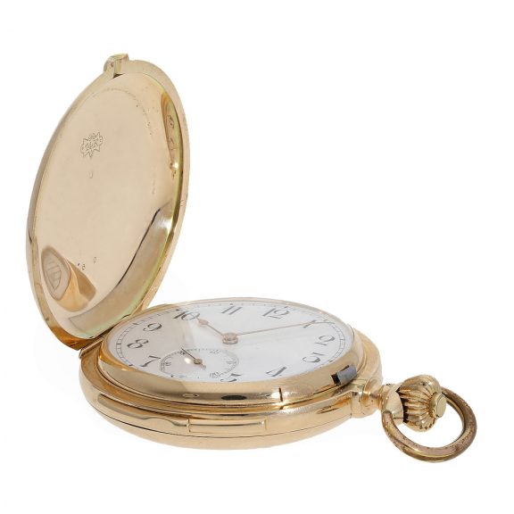Swiss 14 carat gold à goutte watch with minute repeater Circa 1900 Swiss 14 carat gold à goutte watch with minute repeater Circa 1900