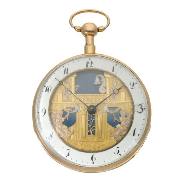 Swiss 18 carat gold watch with four automata Circa 1810