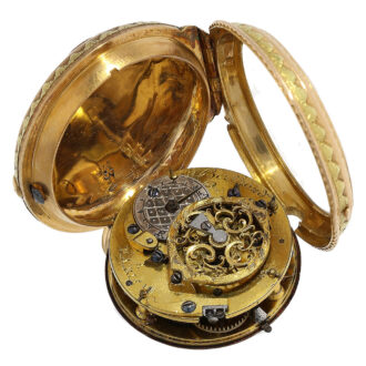 The spindle movement is signed and has a verge escapement