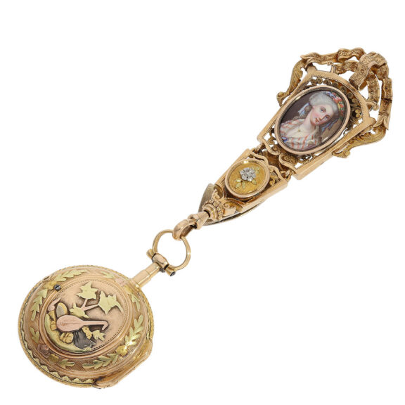 Crafted from 18 Carat gold, the chatelaine is of exceptional quality, very elaborately crafted and also in different gold colours Crafted from 18 Carat gold, the chatelaine is of exceptional quality, very elaborately crafted and also in different gold colours