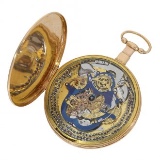 French 18 Carat gold large top quality skeletonized lépine Circa 1820
