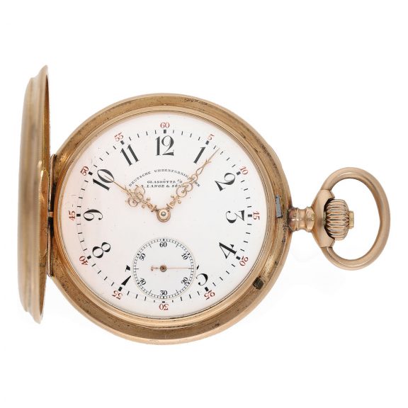 German 14 carat pink gold hunting cased lever watch Circa 1905