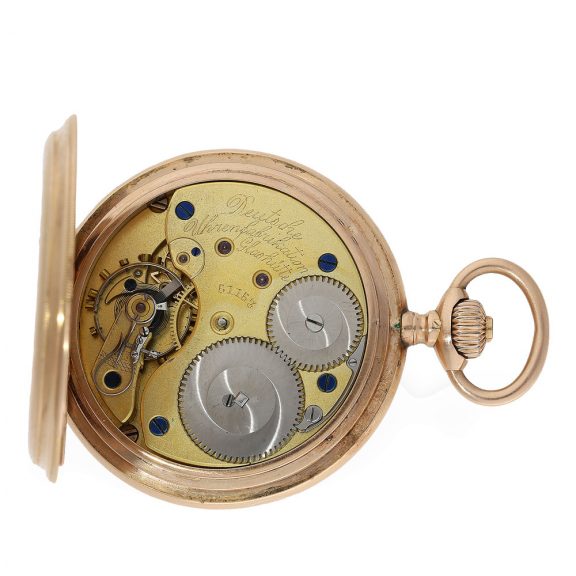 German 14 carat pink gold hunting cased lever watch Circa 1905 German 14 carat pink gold hunting cased lever watch Circa 1905