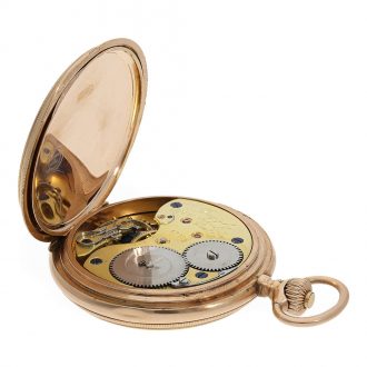 German 14 carat pink gold hunting cased lever watch Circa 1905