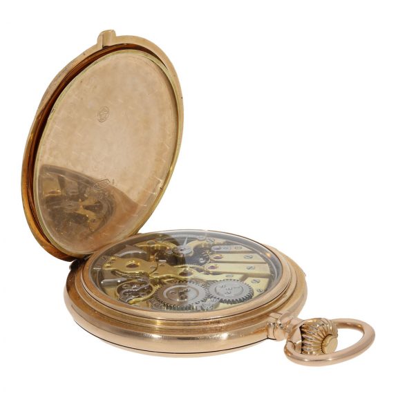 Swiss 14 carat gold pocket watch with minute repeater Circa 1900 Swiss 14 carat gold pocket watch with minute repeater Circa 1900