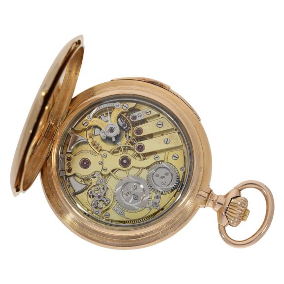 Swiss 14 carat gold pocket watch with minute repeater Circa 1900 Swiss 14 carat gold pocket watch with minute repeater Circa 1900