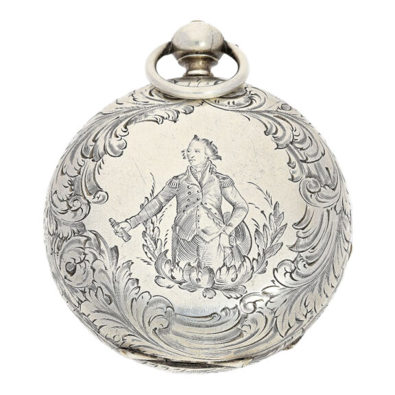 Swiss silver hunting with two time zones Circa 1860