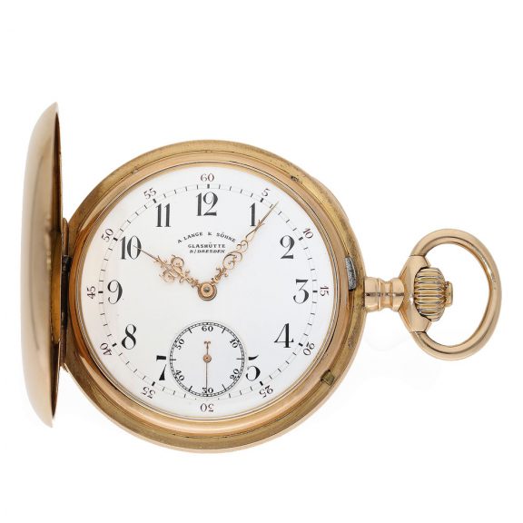German 18 carat pink gold hunting cased pocket watch Circa 1890