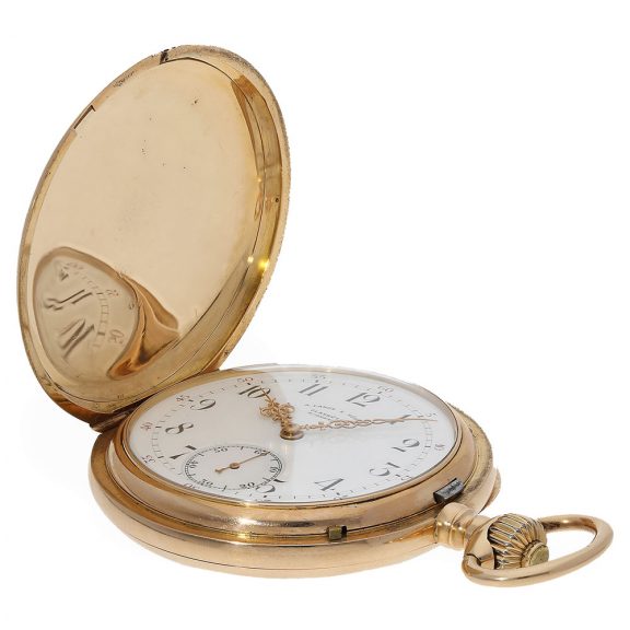 German 18 carat pink gold hunting cased pocket watch Circa 1890 German 18 carat pink gold hunting cased pocket watch Circa 1890