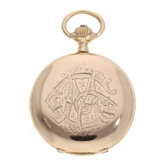 German 18 carat pink gold hunting cased pocket watch Circa 1890