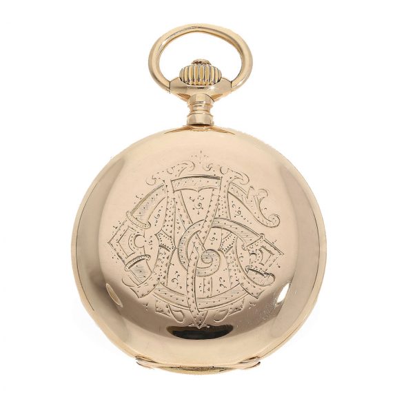 German 18 carat pink gold hunting cased pocket watch Circa 1890 German 18 carat pink gold hunting cased pocket watch Circa 1890