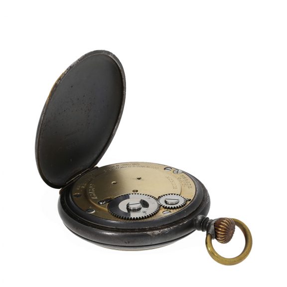 Swiss iron cased tourbillon pocket watch with decentral dial Circa 1915 Swiss iron cased tourbillon pocket watch with decentral dial Circa 1915