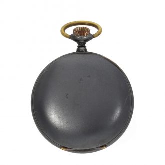 Swiss iron cased tourbillon pocket watch with decentral dial Circa 1915