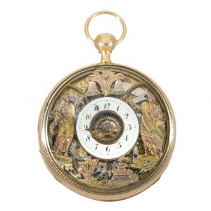 French skeletonized 18K gold verge pocket watch Circa 1810