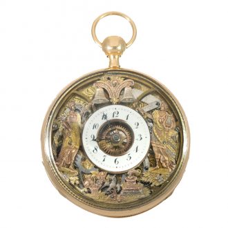 French skeletonized 18K gold verge pocket watch Circa 1810