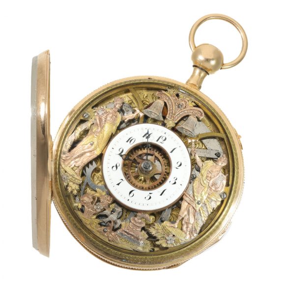 French skeletonized 18K gold verge pocket watch Circa 1810 French skeletonized 18K gold verge pocket watch Circa 1810