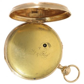 French skeletonized 18K gold verge pocket watch Circa 1810