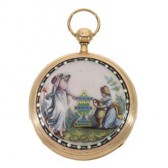 French skeletonized 18K gold verge pocket watch Circa 1810