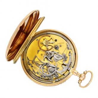 French 18 carat pink gold minute repeating cylinder watch Circa 1810
