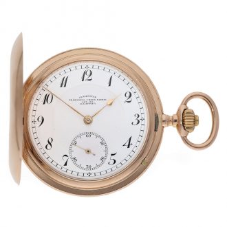 Large German 14 carat pink gold hunting cased watch Circa 1923