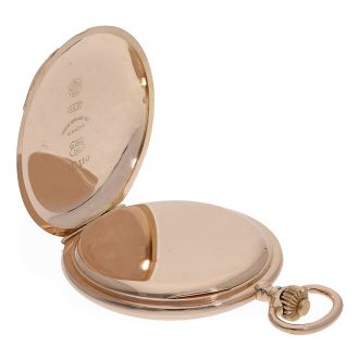Large German 14 carat pink gold hunting cased watch Circa 1923