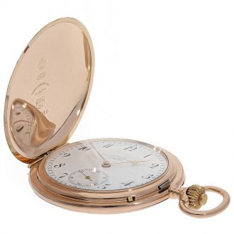 Large German 14 carat pink gold hunting cased watch Circa 1923