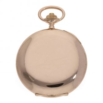 Large German 14 carat pink gold hunting cased watch Circa 1923