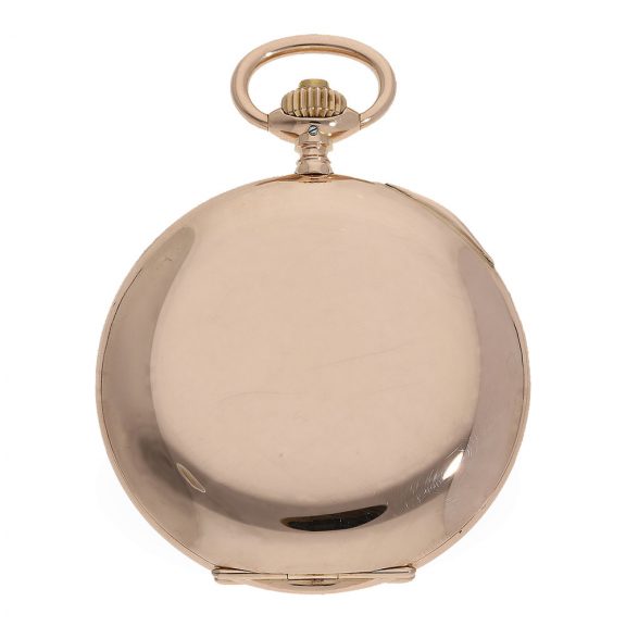 Large German 14 carat pink gold hunting cased watch Circa 1923 Large German 14 carat pink gold hunting cased watch Circa 1923