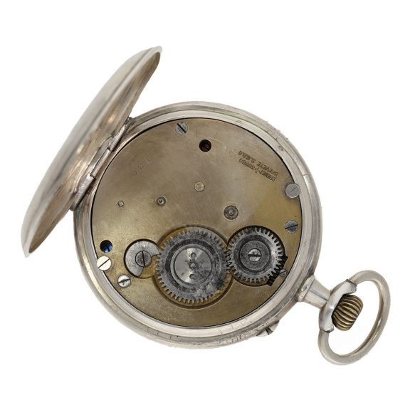 Swiss silver watch early tourbillon in original sales box Circa 1905 Swiss silver watch early tourbillon in original sales box Circa 1905
