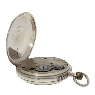 Swiss silver watch early tourbillon in original sales box Circa 1905