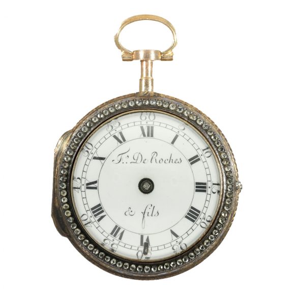 Swiss 18 carat gold and enamel pocket watch Circa 1760 Swiss 18 carat gold and enamel pocket watch Circa 1760